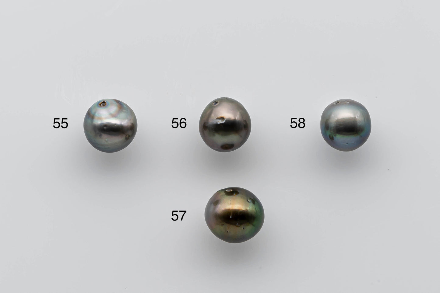 9-10mm Tahitian Pearl Near Round Loose Piece with High Luster, Predrilled Hole, SKU # 1387TH