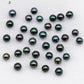 Round Tahitian Pearl loose undrilled in peacock colors with blemishes