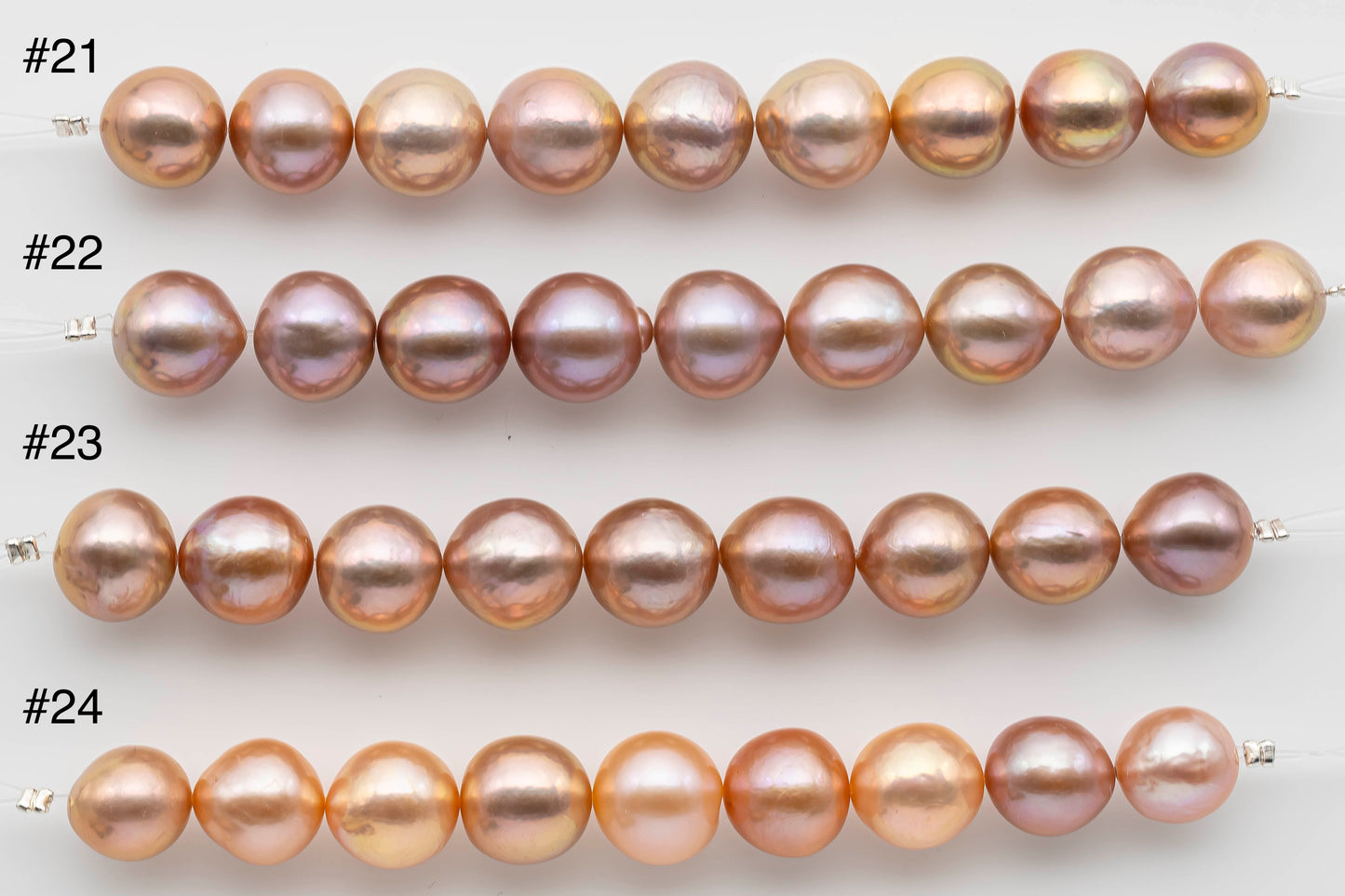 11-12mm Near Round Edison Pearl, Freshwater in Natural Color with Nice Luster for Beading, SKU # 1234EP