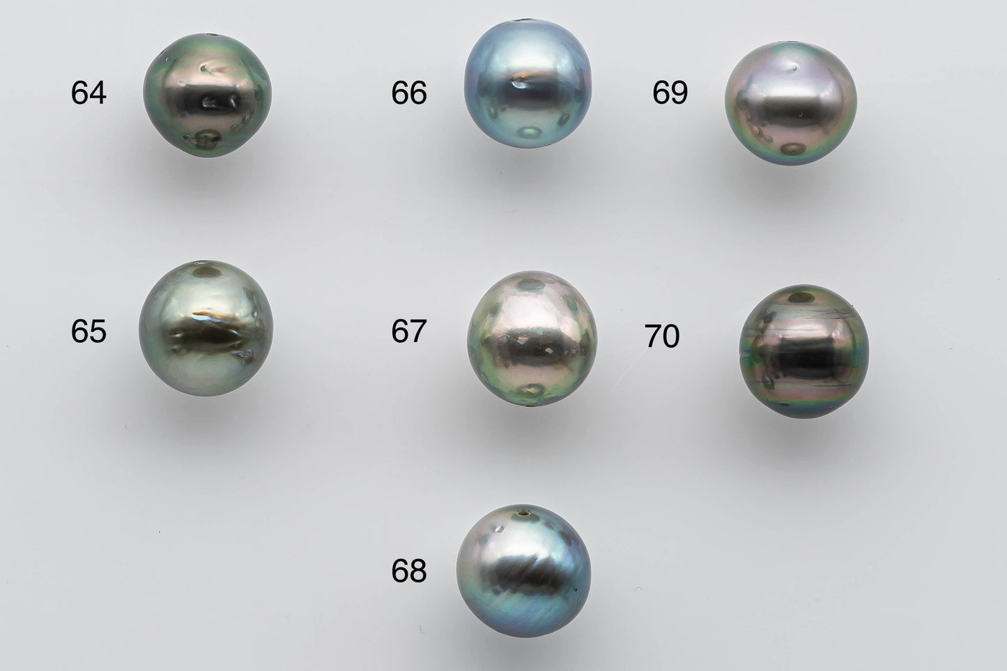 9-10mm Colorful Tahitian Pearl Loose Near Round with Natural Colors and High Lusters, Blemishes and Predrilled Hole, SKU # 1388TH