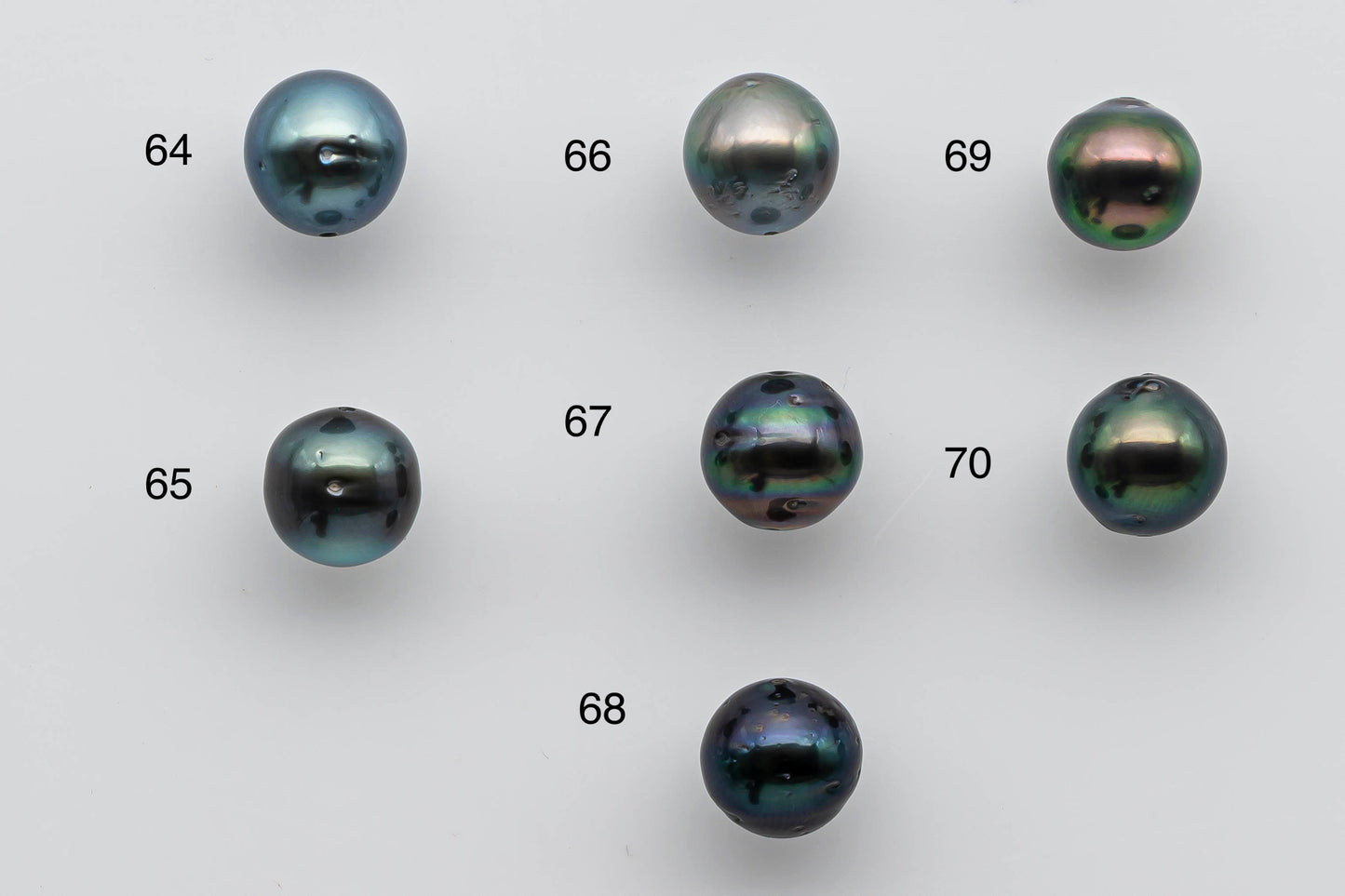 9-10mm Near Round Loose Tahitian Pearl in Natural Colors and Super High Lusters with Blemish, Predrilled Hole, SKU # 1385TH