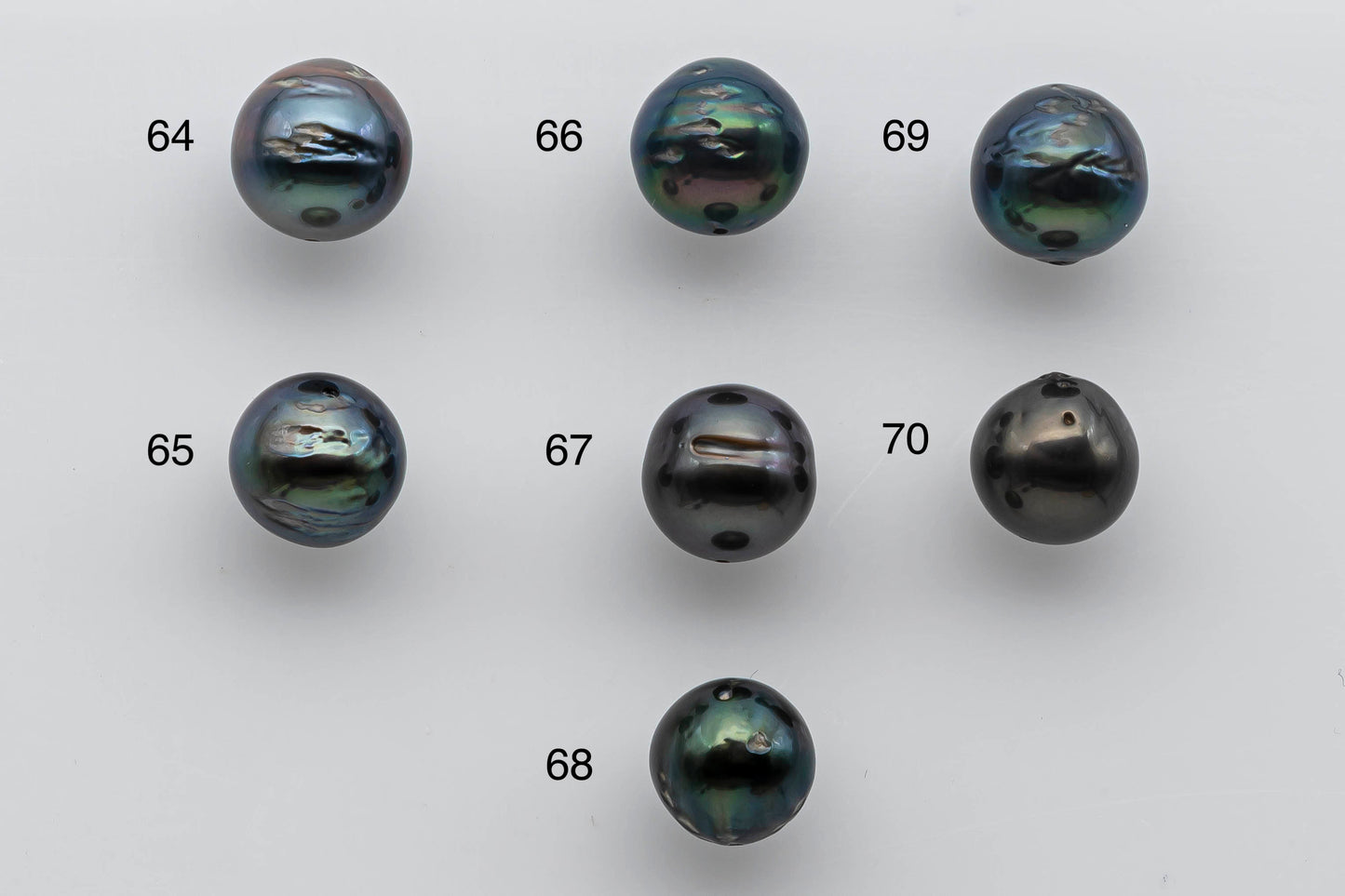 10-11mm Tahitian Pearl Loose Near Round with Luster and Blemish, Predrilled Hole, SKU # 1393TH