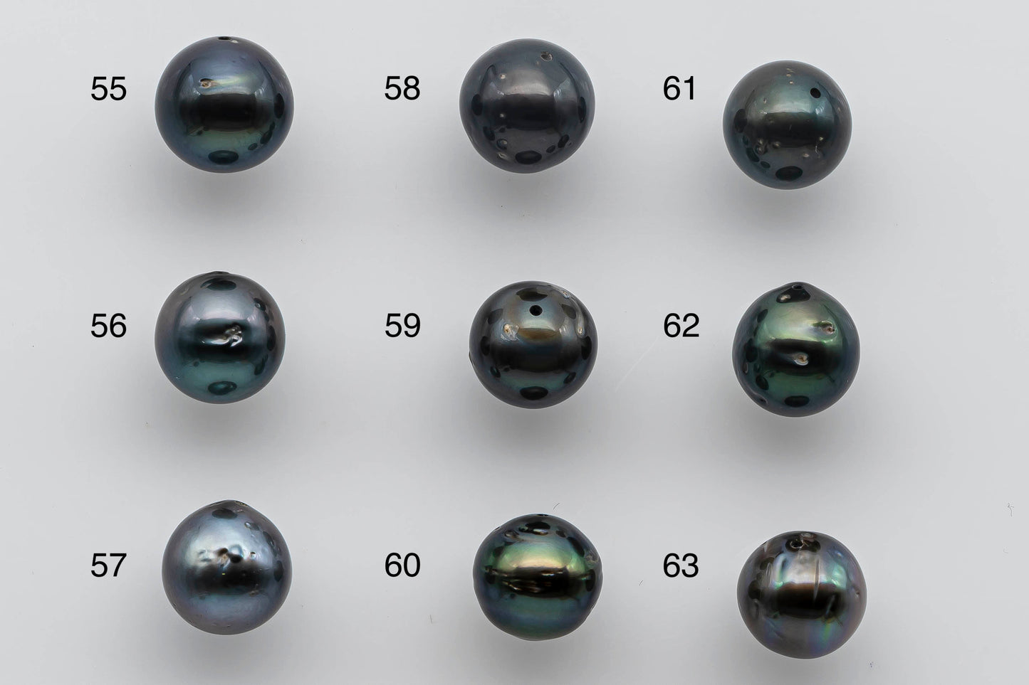 10-11mm Loose Tahitian Pearl Near Round in Natural Color and High Luster with Blemish, Predrilled Hole, SKU # 1394TH