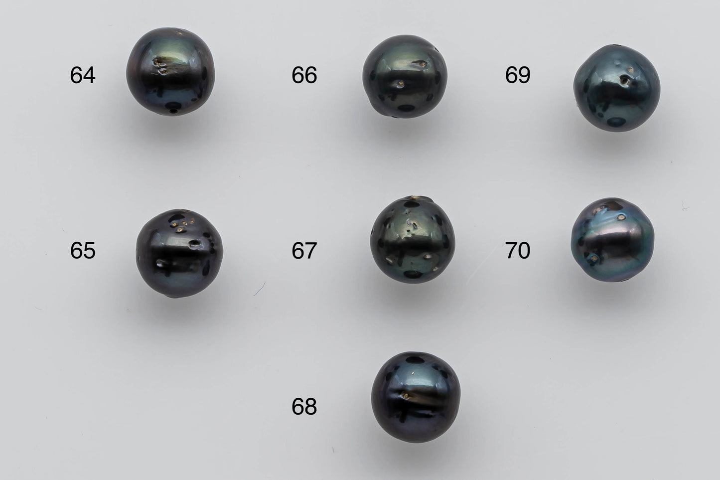 9-10mm Tahitian Pearl Loose Near Round in Dark Natural Colors with High Luster and Blemishes in Single Piece Predrilled Hole, SKU # 1381TH