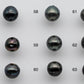 9-10mm Near Round Tahitian Pearl Loose Natural Colors with High Luster and Blemishes in Single Piece Predrilled Hole, SKU # 1383TH