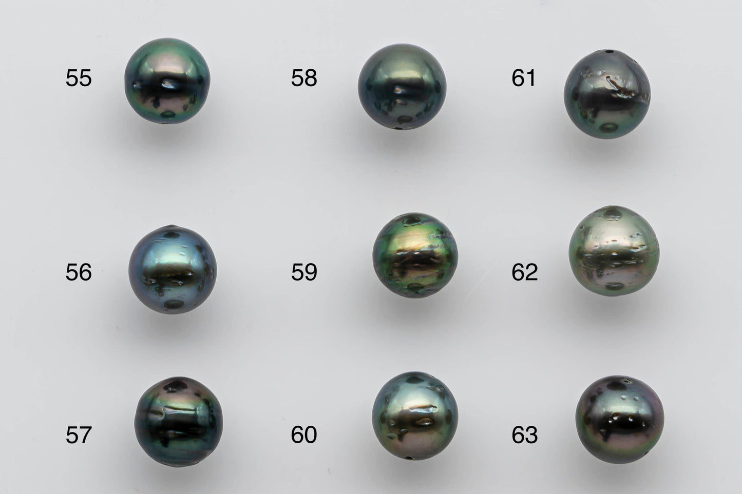 9-10mm Near Round Loose Tahitian Pearl in Natural Colors and Super High Lusters with Blemish, Predrilled Hole, SKU # 1385TH