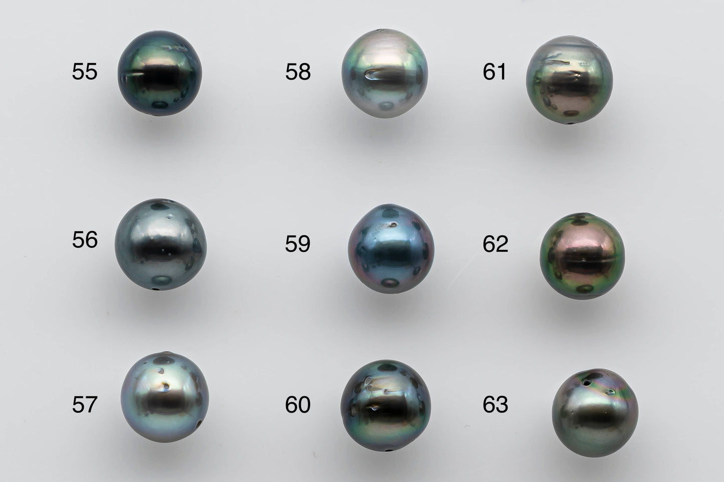 9-10mm Colorful Tahitian Pearl Loose Near Round with Natural Colors and High Lusters, Blemishes and Predrilled Hole, SKU # 1388TH