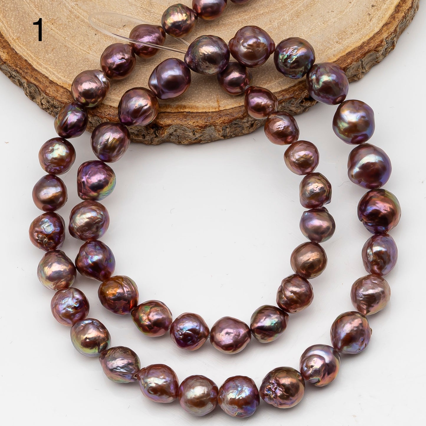 9-11mm Edison Pearl in Full Strand, Freshwater Pearl in Natural Colors with High Luster, Pre-Strung for Jewelry Making, SKU # 2854ED