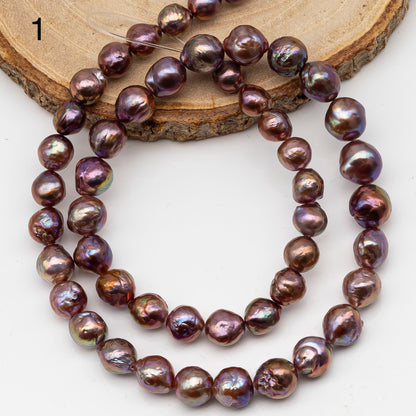 9-11mm Edison Pearl in Full Strand, Freshwater Pearl in Natural Colors with High Luster, Pre-Strung for Jewelry Making, SKU # 2854ED