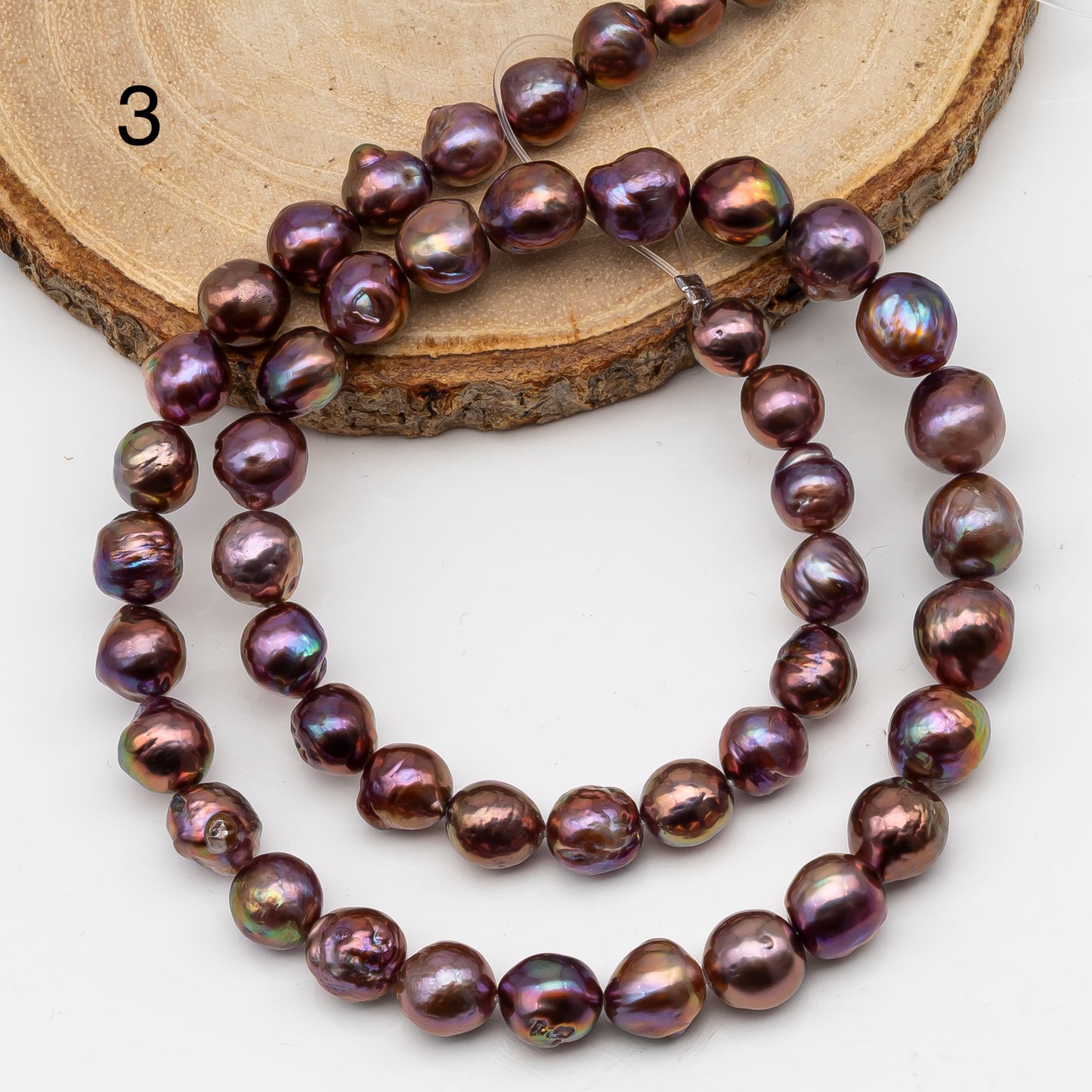 9-11mm Edison Pearl in Full Strand, Freshwater Pearl in Natural Colors with High Luster, Pre-Strung for Jewelry Making, SKU # 2854ED