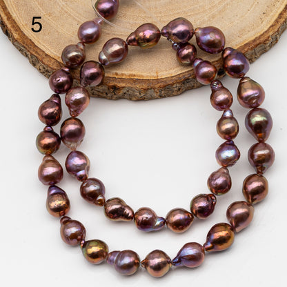 9-11mm Edison Pearl in Full Strand, Freshwater Pearl in Natural Colors with High Luster, Pre-Strung for Jewelry Making, SKU # 2854ED