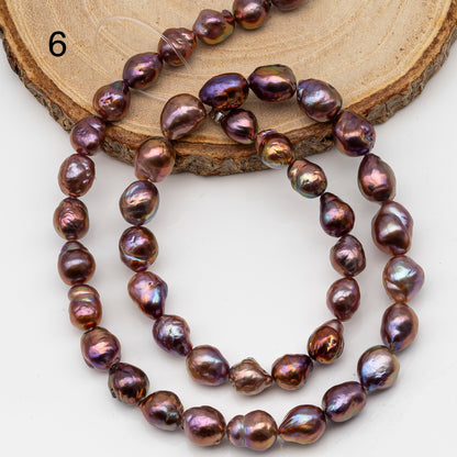 9-11mm Edison Pearl in Full Strand, Freshwater Pearl in Natural Colors with High Luster, Pre-Strung for Jewelry Making, SKU # 2854ED