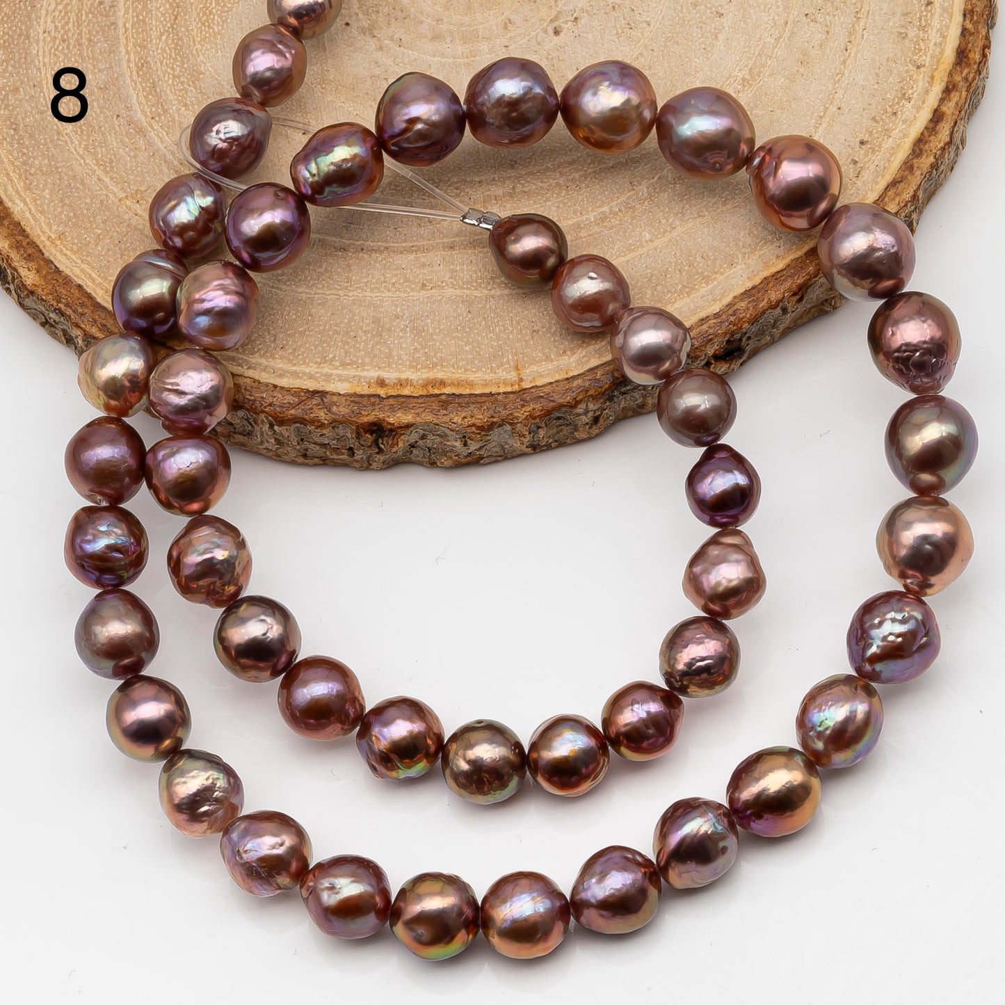 9-11mm Edison Pearl in Full Strand, Freshwater Pearl in Natural Colors with High Luster, Pre-Strung for Jewelry Making, SKU # 2854ED