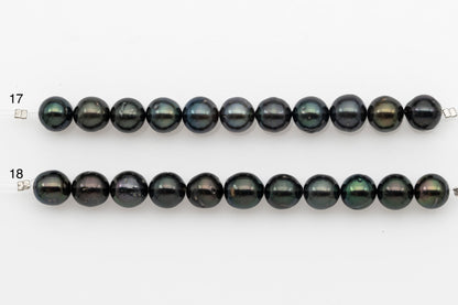 9-10mm Tahitian Pearl Short Strand, Near Round with High Luster and Natural Surface Variations, SKU # 2704TH