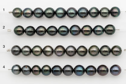 10-11mm Tahitian Pearl Short Strand, Near Round with High Luster and Natural Surface Variations, SKU # 2705TH