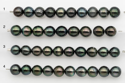 10-11mm Tahitian Pearl Short Strand, Near Round with High Luster and Natural Surface Variations, SKU # 2706TH
