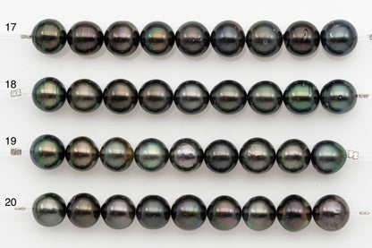 11-12mm Tahitian Pearl Short Strand, Near Round with High Luster and Natural Surface Variations, SKU # 2707TH