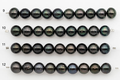 11-12mm Tahitian Pearl Short Strand, Near Round with High Luster and Natural Surface Variations, SKU # 2708TH