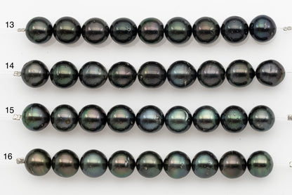 11-12mm Tahitian Pearl Short Strand, Near Round with High Luster and Natural Surface Variations, SKU # 2708TH