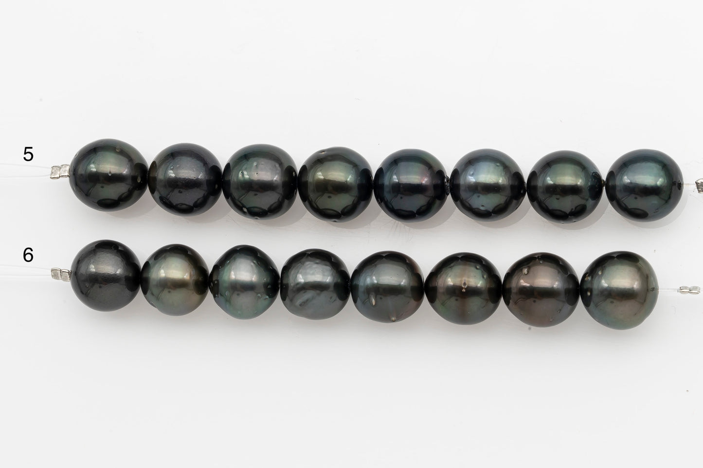 12-13mm Tahitian Pearl Short Strand, Near Round with High Luster and Natural Surface Variations, SKU # 2709TH