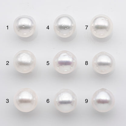 10-11mm White South Sea Pearl Near Round and Drop Shape, Loose Undrilled Natural Color, SKU # 2711SS