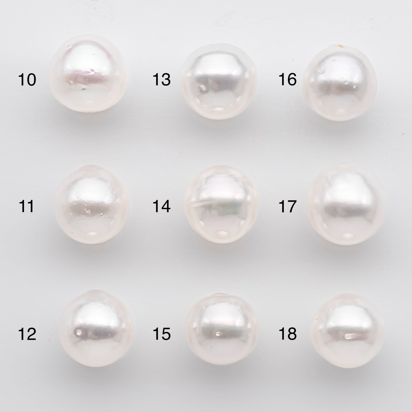 10-11mm White South Sea Pearl Near Round and Drop Shape, Loose Undrilled Natural Color, SKU # 2711SS