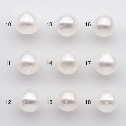 10-11mm White South Sea Pearl Near Round and Drop Shape, Loose Undrilled Natural Color, SKU # 2711SS