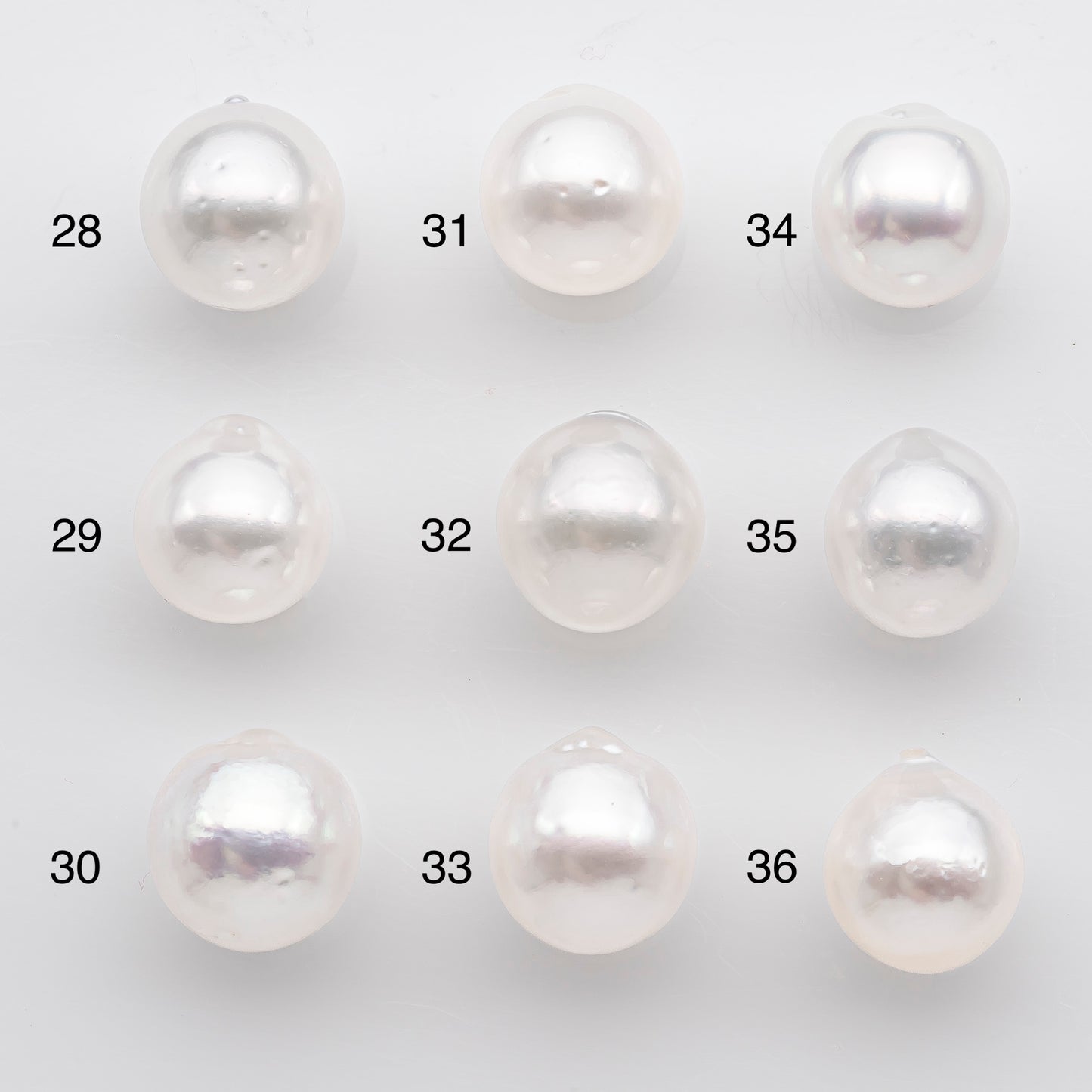 10-11mm White South Sea Pearl Near Round and Drop Shape, Loose Undrilled Natural Color, SKU # 2711SS