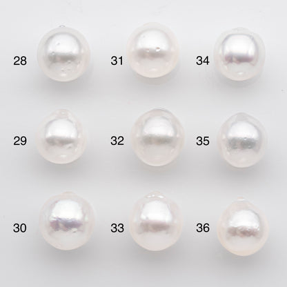 10-11mm White South Sea Pearl Near Round and Drop Shape, Loose Undrilled Natural Color, SKU # 2711SS