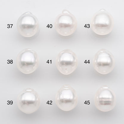 10-11mm White South Sea Pearl Near Round and Drop Shape, Loose Undrilled Natural Color, SKU # 2711SS