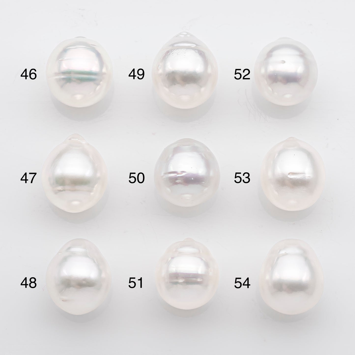 10-11mm White South Sea Pearl Near Round and Drop Shape, Loose Undrilled Natural Color, SKU # 2711SS