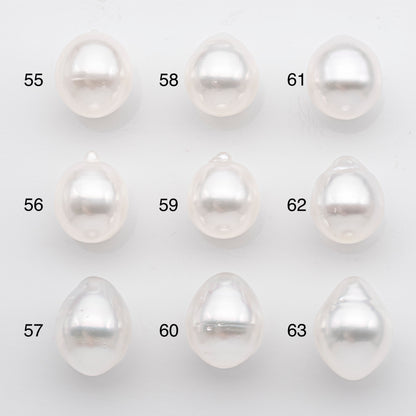 10-11mm White South Sea Pearl Near Round and Drop Shape, Loose Undrilled Natural Color, SKU # 2711SS