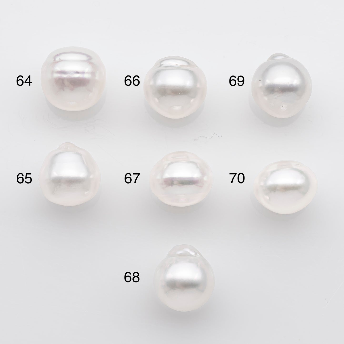 10-11mm White South Sea Pearl Near Round and Drop Shape, Loose Undrilled Natural Color, SKU # 2711SS
