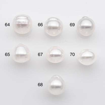 10-11mm White South Sea Pearl Near Round and Drop Shape, Loose Undrilled Natural Color, SKU # 2711SS
