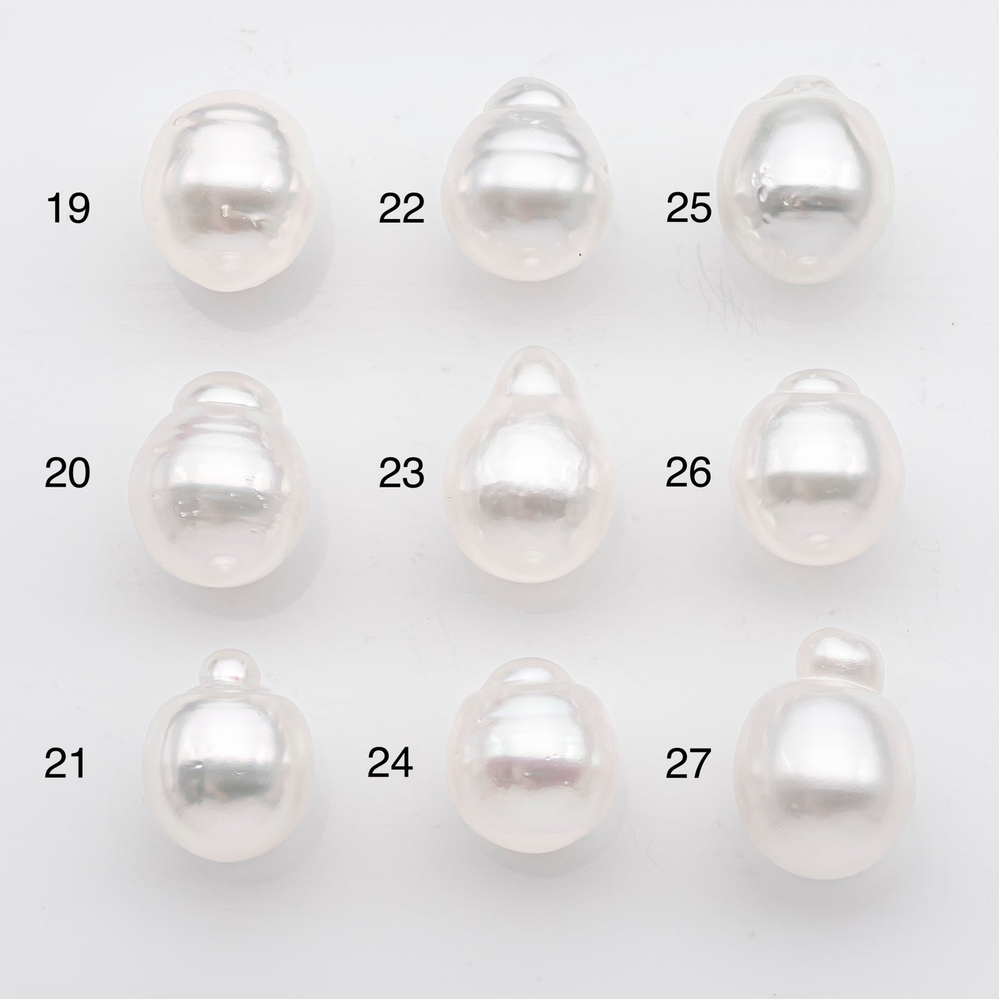 10-11mm White South Sea Pearl Drop Shape, Loose Undrilled Natural Color, SKU # 2712SS
