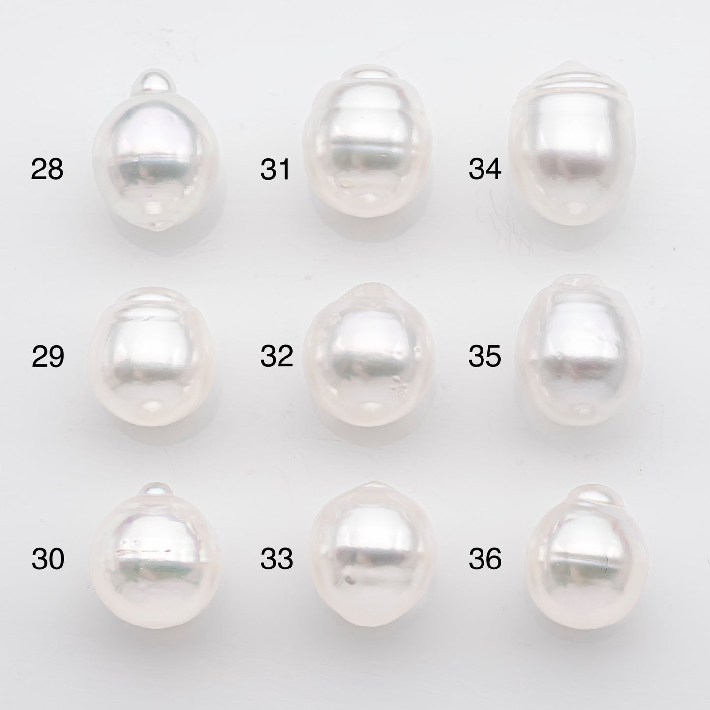 10-11mm White South Sea Pearl Drop Shape, Loose Undrilled Natural Color, SKU # 2712SS