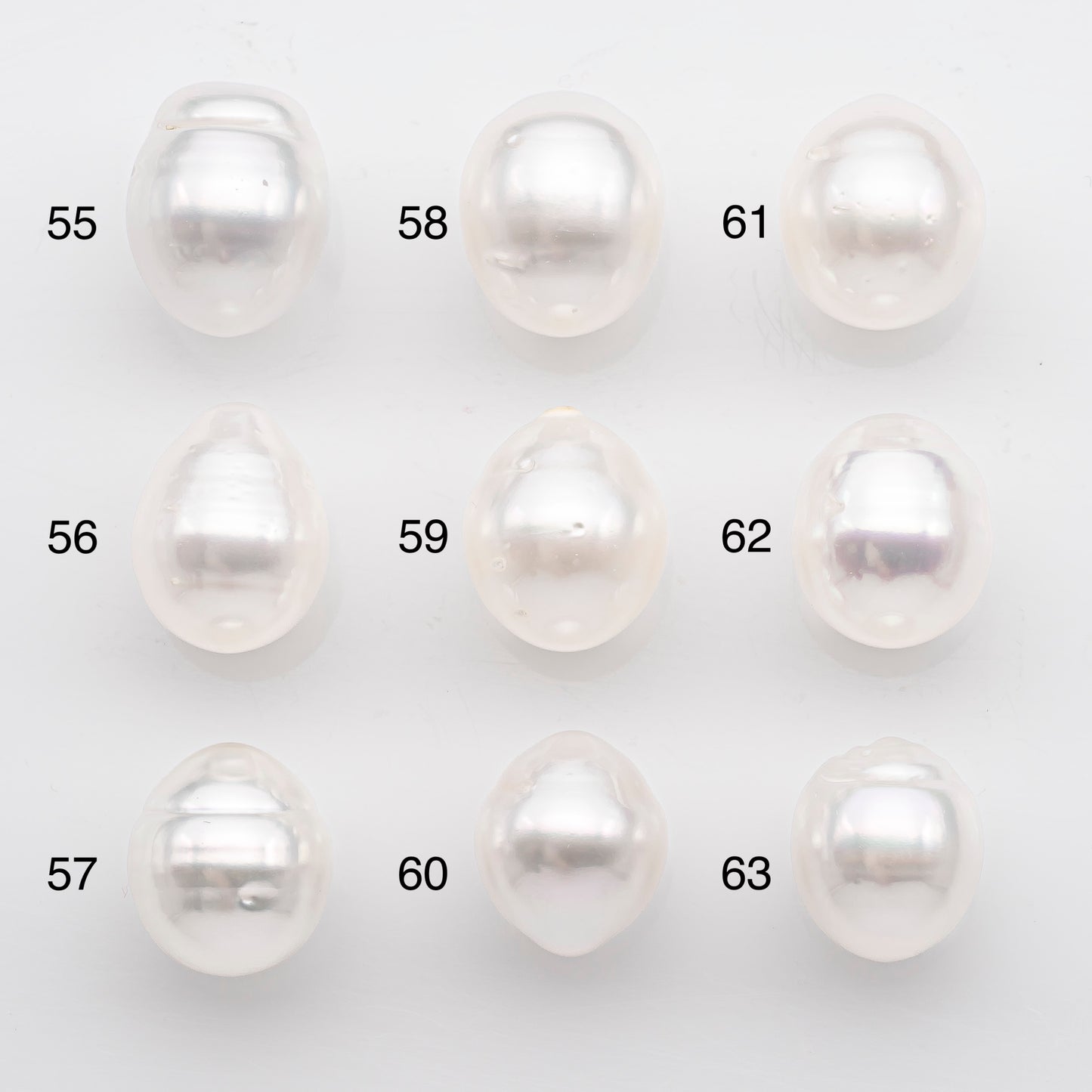 10-11mm White South Sea Pearl Drop Shape, Loose Undrilled Natural Color, SKU # 2712SS