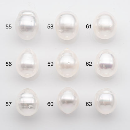 10-11mm White South Sea Pearl Drop Shape, Loose Undrilled Natural Color, SKU # 2712SS