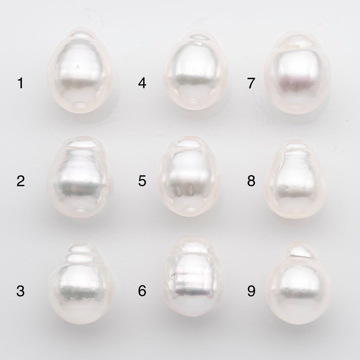 10-11mm White South Sea Pearl Drop Shape, Loose Undrilled Natural Color, SKU # 2712SS