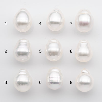 10-11mm White South Sea Pearl Drop Shape, Loose Undrilled Natural Color, SKU # 2712SS