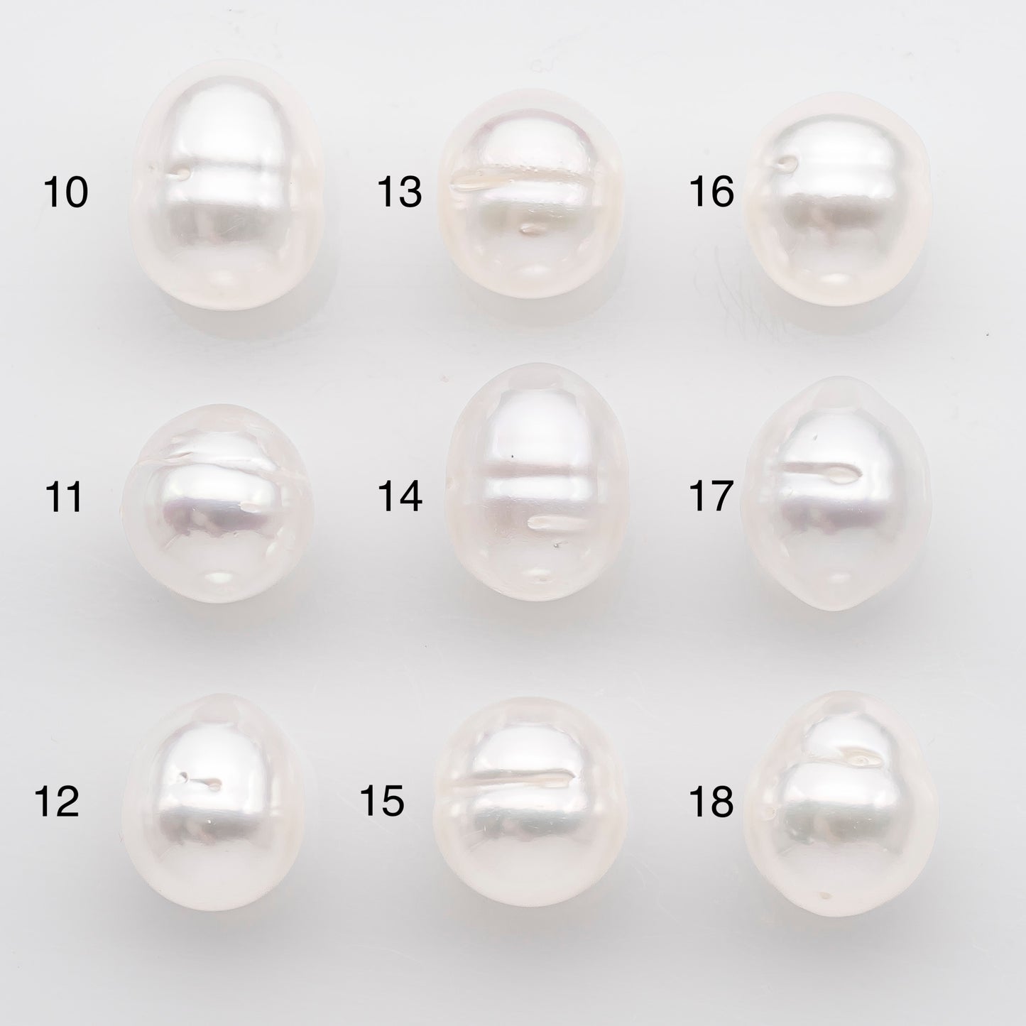 10-11mm White South Sea Pearl Drop Shape, Loose Undrilled Natural Color, SKU # 2713SS