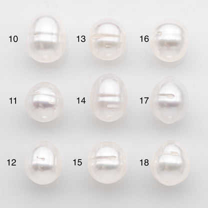 10-11mm White South Sea Pearl Drop Shape, Loose Undrilled Natural Color, SKU # 2713SS
