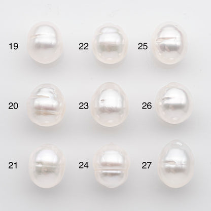 10-11mm White South Sea Pearl Drop Shape, Loose Undrilled Natural Color, SKU # 2713SS