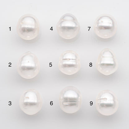 10-11mm White South Sea Pearl Drop Shape, Loose Undrilled Natural Color, SKU # 2713SS