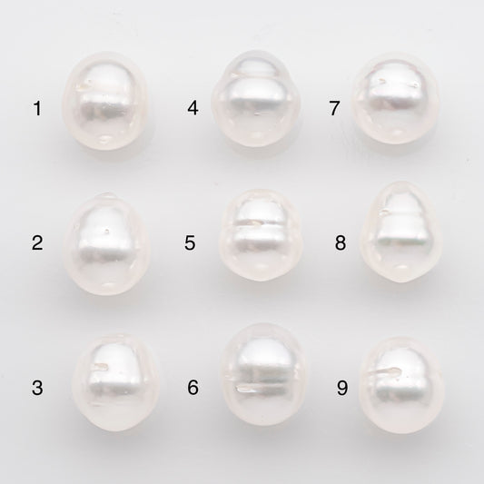 10-11mm White South Sea Pearl Drop Shape, Loose Undrilled Natural Color, SKU # 2713SS