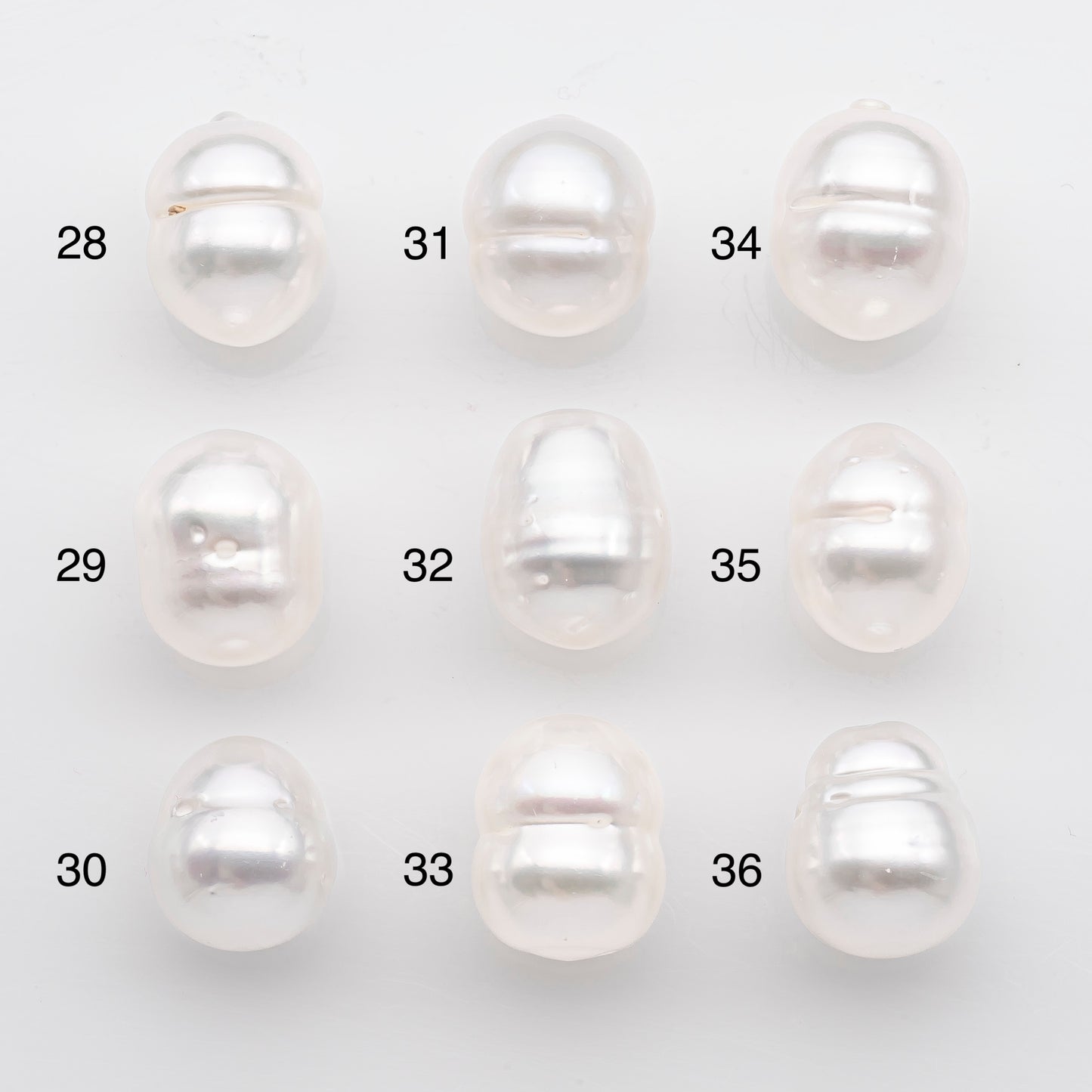10-11mm White South Sea Pearl Drop Shape, Loose Undrilled Natural Color, SKU # 2713SS