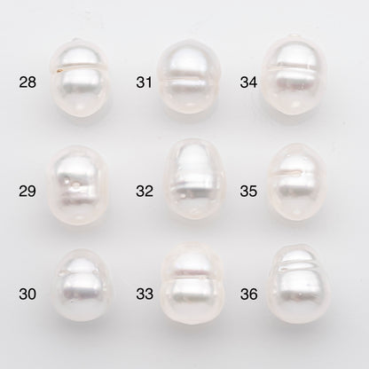 10-11mm White South Sea Pearl Drop Shape, Loose Undrilled Natural Color, SKU # 2713SS