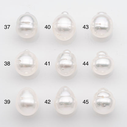 10-11mm White South Sea Pearl Drop Shape, Loose Undrilled Natural Color, SKU # 2713SS