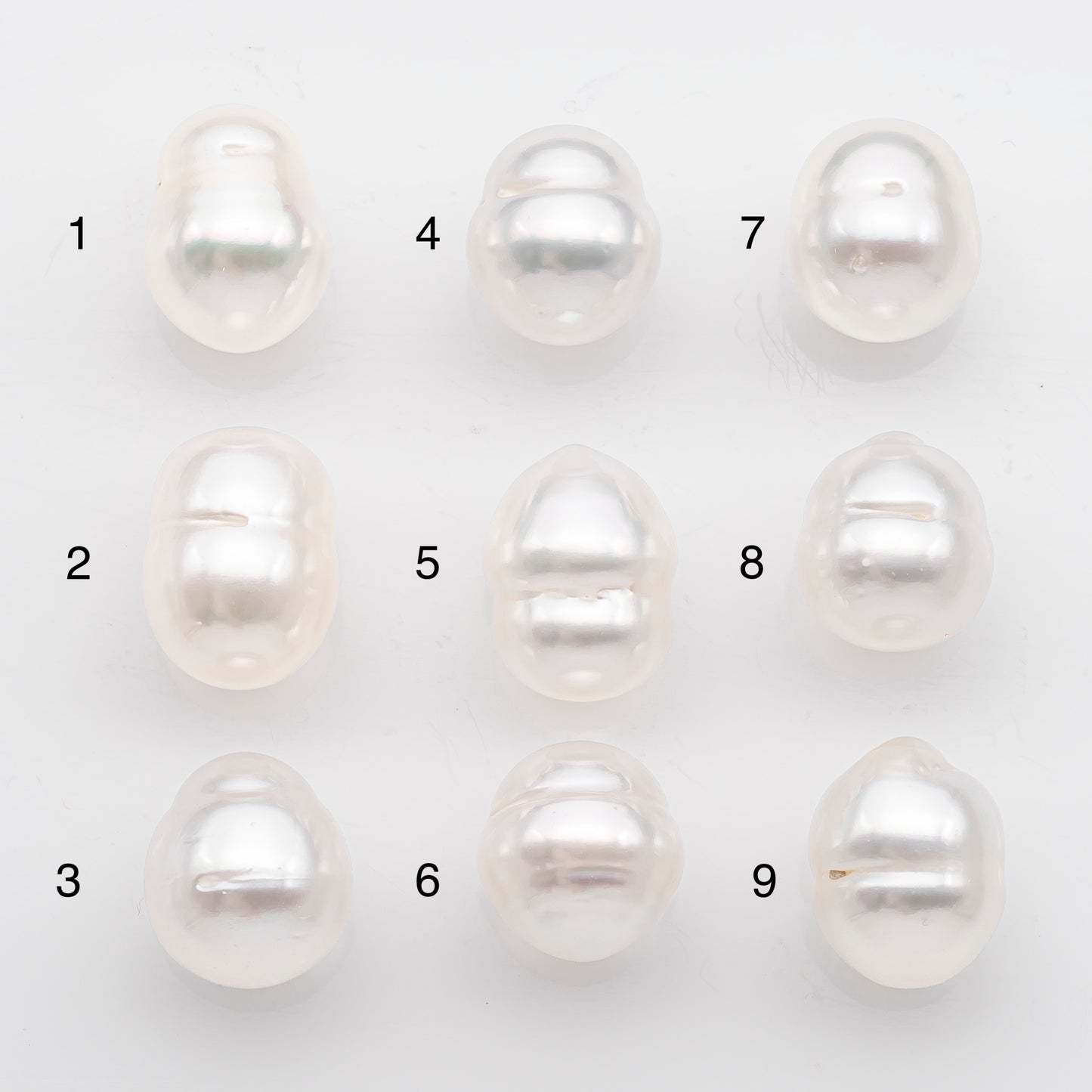 10-11mm White South Sea Pearl Drop Shape, Loose Undrilled Natural Color, SKU # 2714SS