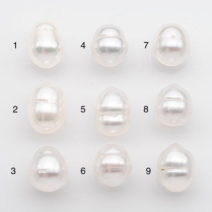 10-11mm White South Sea Pearl Drop Shape, Loose Undrilled Natural Color, SKU # 2714SS